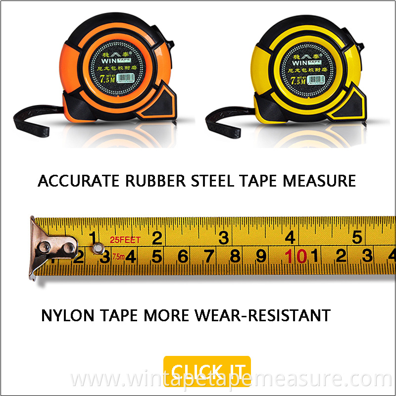 smart measuring tape with rubber 3m 5m 7m 8m 65#Mn rubber covered steel metric tape measure